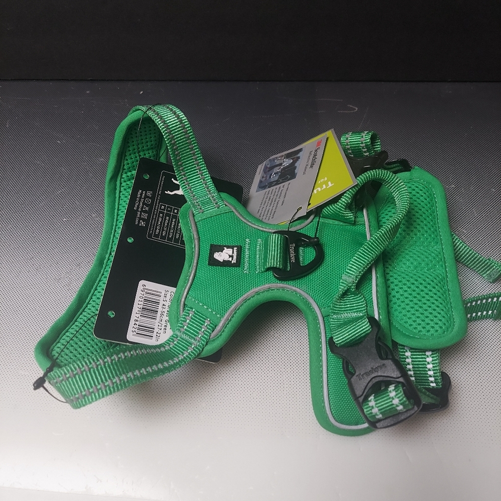 Green Dog Harness By True Love 3M Reflective Material Sz Small